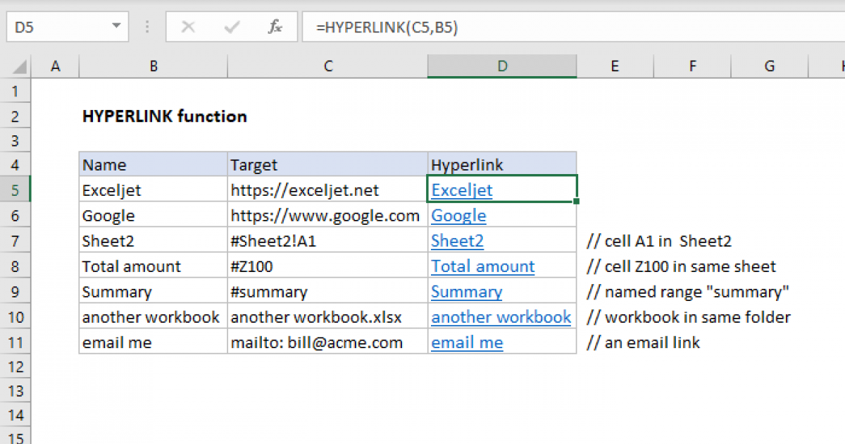 How To Insert Hyperlink In Excel Cell With Another Sheet